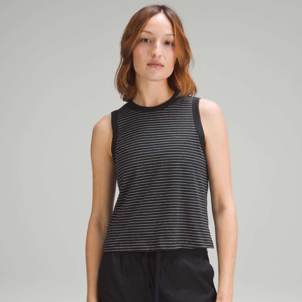 Lululemon Classic-Fit Cotton-Blend Tank Top
Synchronise Stripe Black White 4